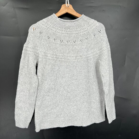 NEW Caslon fisherman sweater roll neck pullover thick stretch heather gray XS - Picture 9 of 9